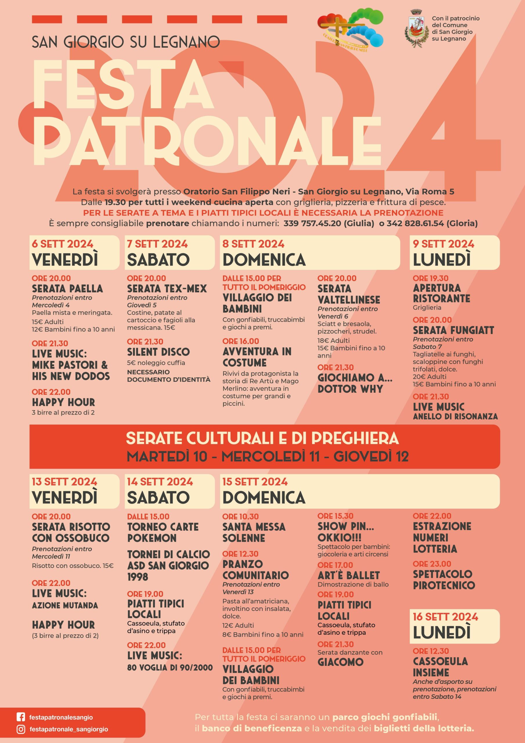 San Giorgio su Legnano - Programma Festa Patronale 2024